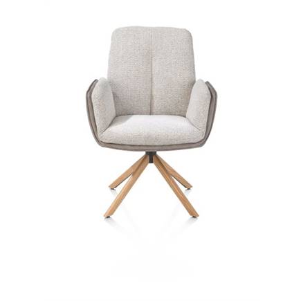 Henders en Hazel 4-poots naturel eiken met relax-systeem - draaibaar - stof oregon/sevilla Kiezel