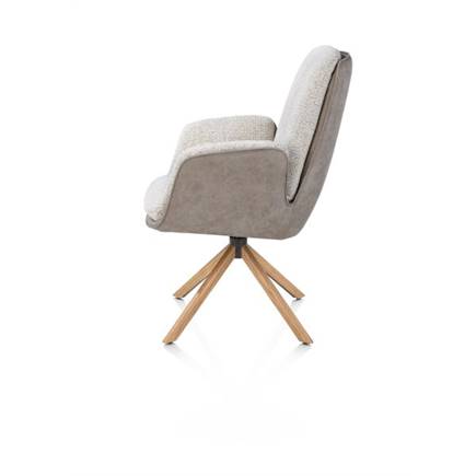 Henders en Hazel 4-poots naturel eiken met relax-systeem - draaibaar - stof oregon/sevilla Kiezel