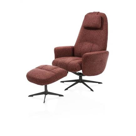 Henders en Hazel relax incl. poef - grafiet frame - stof Cloudy Koper