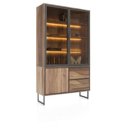 Henders en Hazel buffet 120 cm - 2-glasdeuren + 1-deur + 2-laden (+ LED)