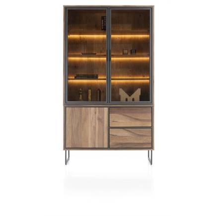 Henders en Hazel buffet 120 cm - 2-glasdeuren + 1-deur + 2-laden (+ LED)