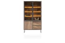 Henders en Hazel TRAPANI bergkast buffet 120 cm - 2-glasdeuren + 1-deur + 2-laden (+ LED)