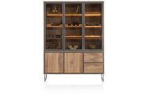 Henders en Hazel TRAPANI bergkast buffet 160 cm - 3-glasdeuren + 2-deuren + 2-laden (+ LED)
