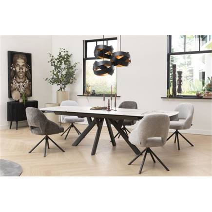 Henders en Hazel 200 (+ 80) x 100 cm - keramiek op glas Wit