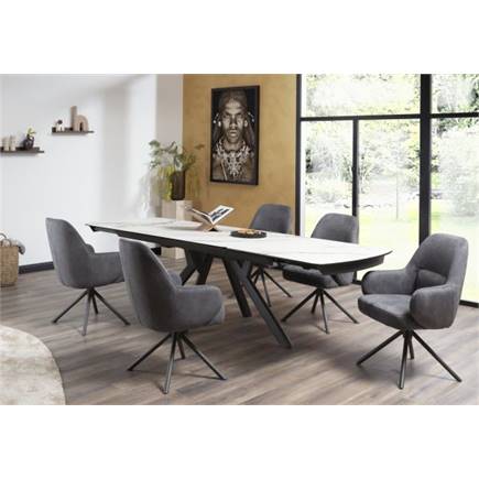 Henders en Hazel 200 (+ 80) x 100 cm - keramiek op glas Wit