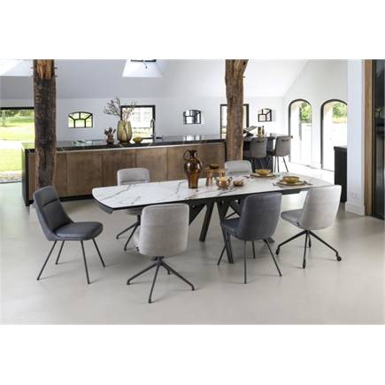 Henders en Hazel 200 (+ 80) x 100 cm - keramiek op glas Wit