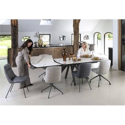 Henders en Hazel 200 (+ 80) x 100 cm - keramiek op glas Wit