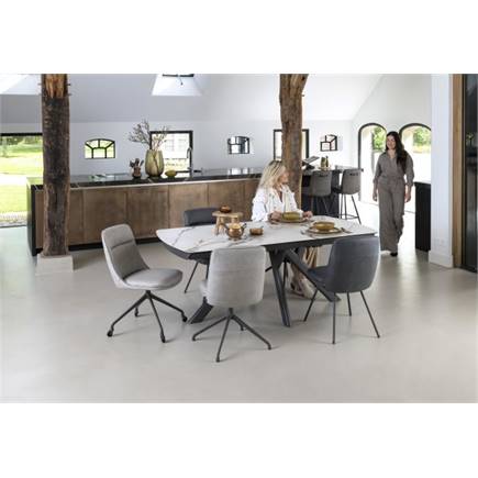 Henders en Hazel 200 (+ 80) x 100 cm - keramiek op glas Wit