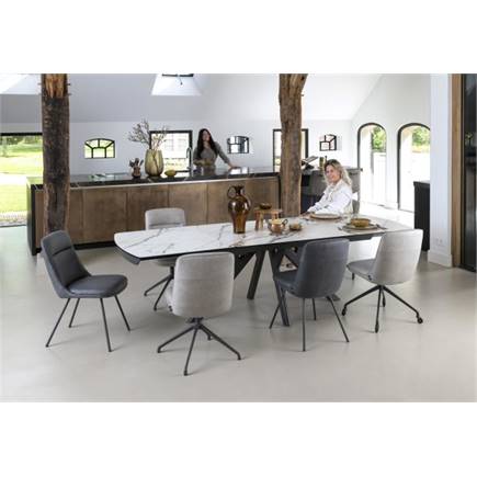 Henders en Hazel 200 (+ 80) x 100 cm - keramiek op glas Wit