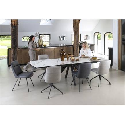 Henders en Hazel 200 (+ 80) x 100 cm - keramiek op glas Wit