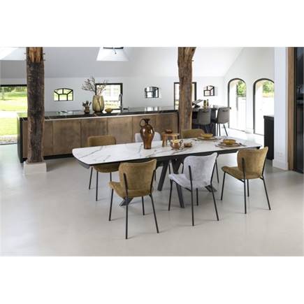 Henders en Hazel 200 (+ 80) x 100 cm - keramiek op glas Wit