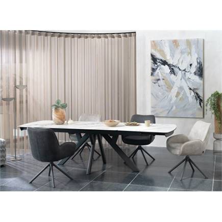 Henders en Hazel 200 (+ 80) x 100 cm - keramiek op glas Wit