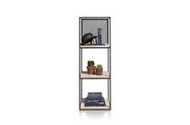 Henders en Hazel VINCENT bergkast rek 3-niches + 3-legplanken +1 verplaatsbaar metalen paneel-131 cm