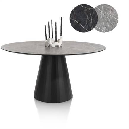 XOOON eetkamertafel - rond - 150 x 120 cm Lichtgrijs