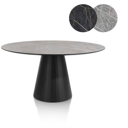 XOOON eetkamertafel - rond - 150 x 120 cm Lichtgrijs