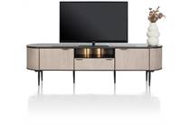 XOOON lowboard 210 cm. - 2-deuren + 1-lade + 1-niche (+ LED) tv meubel