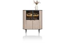 XOOON ARAMON bergkast 125 cm. - 2-deuren + 2-glasdeuren (+ LED)