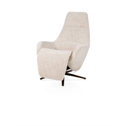 XOOON relax- - 1 motor - verstelbare hoofdsteun - stof Luton - inclusief accu Creme