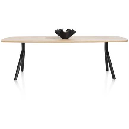 XOOON tafel 220 x 110 cm. - ovaal - poten aan de zijkant Natural