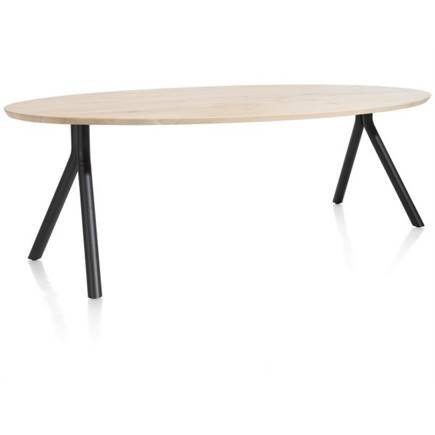 XOOON tafel 220 x 110 cm. - ellips - poten aan de zijkant Natural