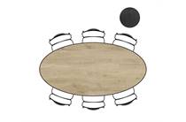 XOOON ARVADA eetkamertafel tafel 220 x 110 cm. - ellips - poten aan de zijkant Natural