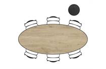 XOOON tafel 250 x 110 cm. - ellips - poten aan de zijkant Natural eetkamertafel