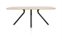 XOOON ARVADA ronde tafel tafel 160 x 100 cm. - ovaal - centrale poot kort Natural