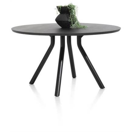 XOOON tafel 125 cm. - rond - centrale poot kort Onyx