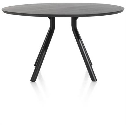 XOOON tafel 125 cm. - rond - centrale poot kort Onyx