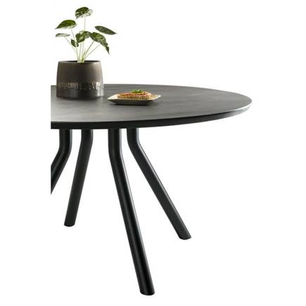 XOOON tafel 125 cm. - rond - centrale poot kort Onyx