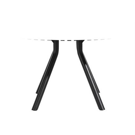 XOOON tafel 140 cm. - rond - centrale poot kort Onyx