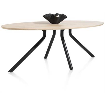 XOOON tafel 220 x 110 cm. - ellips - centrale poot lang Natural