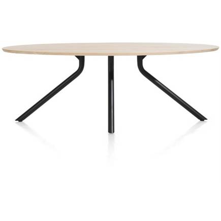 XOOON tafel 220 x 110 cm. - ellips - centrale poot lang Natural