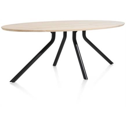 XOOON tafel 220 x 110 cm. - ellips - centrale poot lang Natural