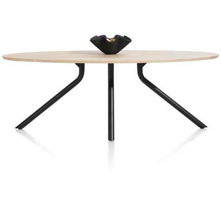 XOOON tafel 220 x 110 cm. - ellips - centrale poot lang Natural