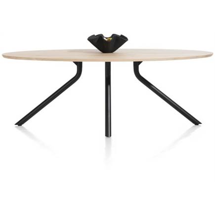 XOOON tafel 220 x 110 cm. - ellips - centrale poot lang Natural