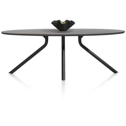 XOOON tafel 220 x 110 cm. - ellips - centrale poot lang Onyx