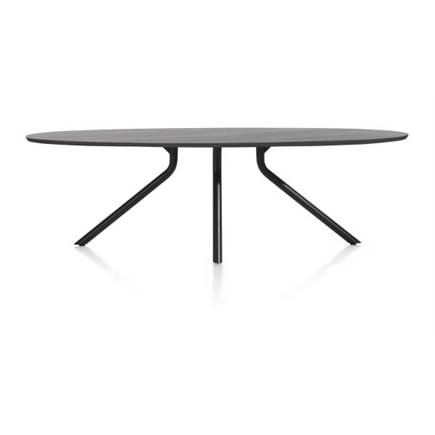 XOOON tafel 250 x 110 cm. - ellips - centrale poot lang Onyx
