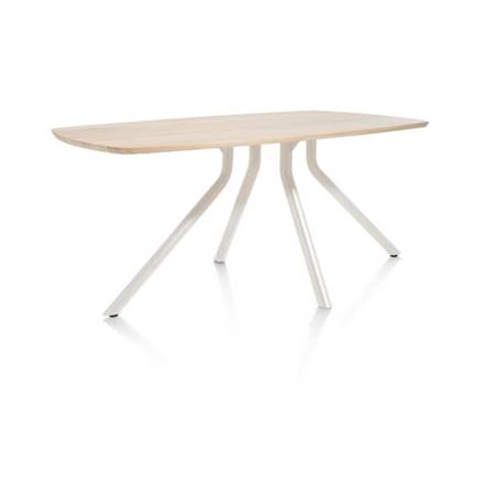 XOOON tafel 160 x 100 cm. - ovaal - centrale poot Nebbia Naturel Nebbia