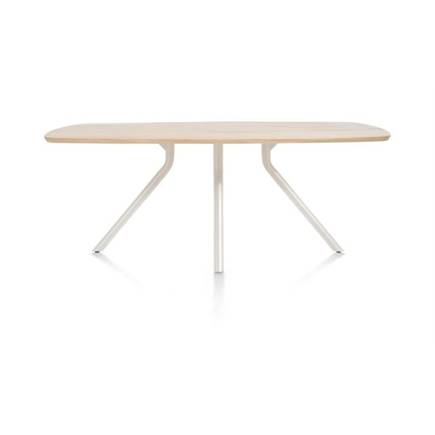 XOOON tafel 160 x 100 cm. - ovaal - centrale poot Nebbia Naturel Nebbia