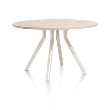 XOOON tafel 125 cm. - rond - centrale poot Nebbia Naturel Nebbia