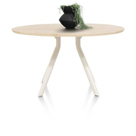 XOOON tafel 140 cm. - rond - centrale poot Nebbia Naturel Nebbia