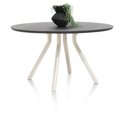 XOOON tafel 140 cm. - rond - centrale poot Nebbia Onyx Nebbia