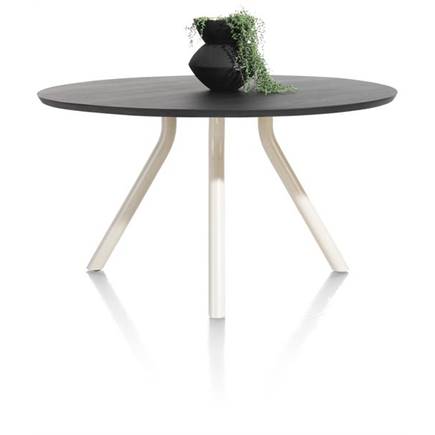 XOOON tafel 140 cm. - rond - centrale poot Nebbia Onyx Nebbia