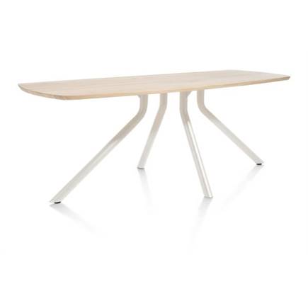 XOOON tafel 190 x 100 cm. - ovaal - centrale poot Nebbia Naturel Nebbia