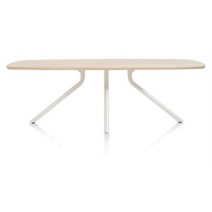 XOOON tafel 220 x 110 cm. - ovaal - centrale poot Nebbia Naturel Nebbia