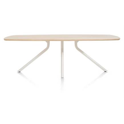 XOOON tafel 220 x 110 cm. - ovaal - centrale poot Nebbia Naturel Nebbia