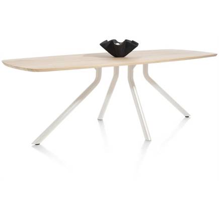 XOOON tafel 250 x 110 cm. - ovaal - centrale poot Nebbia Naturel Nebbia