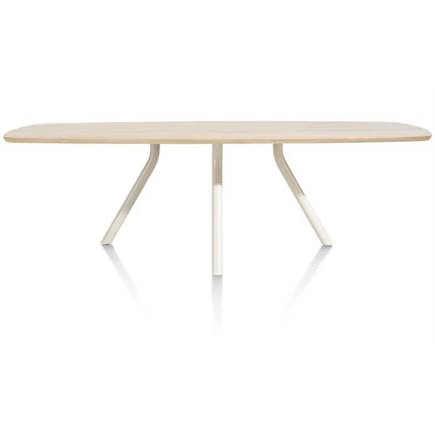 XOOON tafel 250 x 110 cm. - ovaal - centrale poot Nebbia Naturel Nebbia