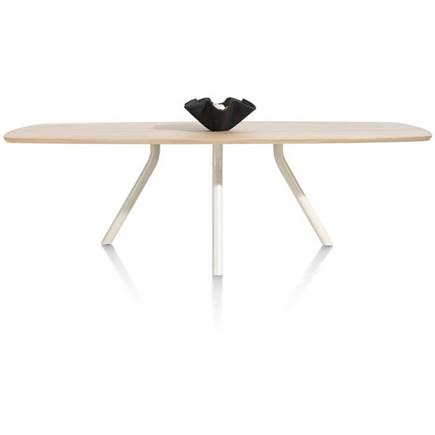 XOOON tafel 250 x 110 cm. - ovaal - centrale poot Nebbia Naturel Nebbia